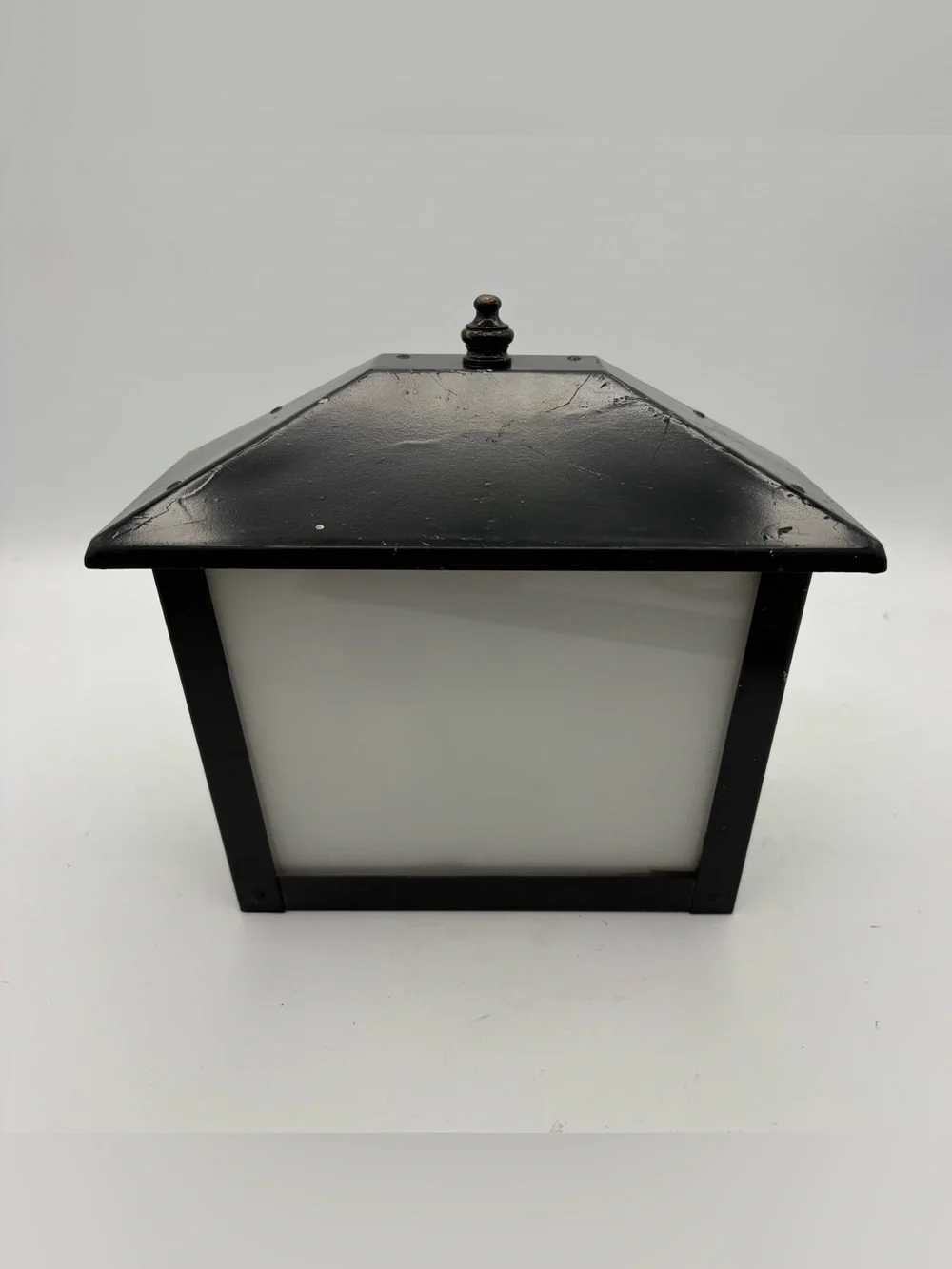 MCM Thomas Industries Mission Arts Crafts Style Porch Light Sconce Black USA VTG